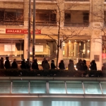 Line stemmed from the main doors along Simcoe St. and then turned west along King St. ending at Metro Hall, reminiscent of the Toronto International Film Festival. Photo by Pandora Angelique Lee