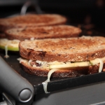 Cheesewerks created an exclusive sandwich for Grilled Cheese Fest called Zurich. Zurich: Gunn’s Hill 5 Brothers, Gouda/Swiss, Honey-Roasted Figs, Green Apple . Photo taken by Pandora Angelique Lee